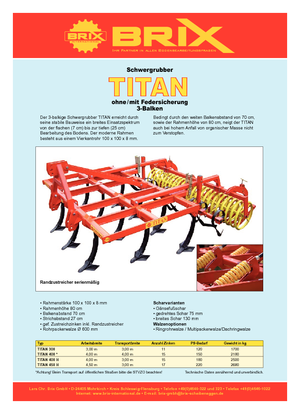 Cultivateurs Brix Titan 300 FA RPW Ø 600