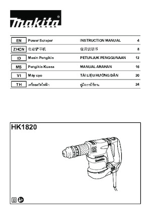 Marteaux et marteaux de démolition Makita HK1820