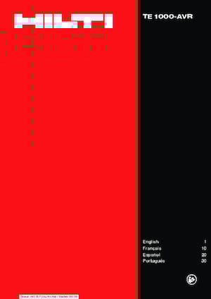 Marteaux et marteaux de démolition Hilti TE 1000-AVR