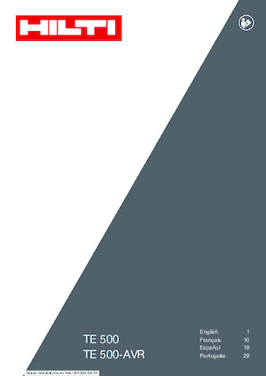 Marteaux et marteaux de démolition Hilti TE 500-AVR