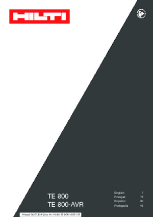 Marteaux et marteaux de démolition Hilti TE 800-AVR