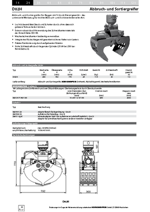 Grappins de démolition et de tri Kinshofer D 02 H