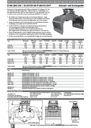 Grappins de démolition et de tri Kinshofer D 27 H-P 115