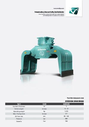 Grappins de démolition et de tri Everdigm EMG 20
