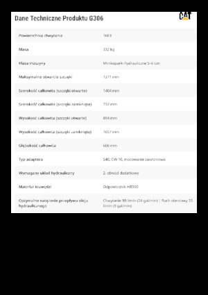 Grappins de démolition et de tri Caterpillar G306
