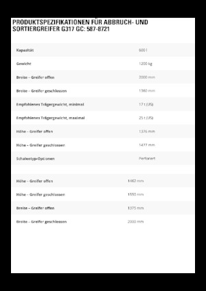 Grappins de démolition et de tri Caterpillar G317 GC