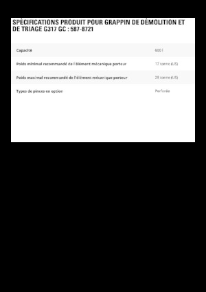 Grappins de démolition et de tri Caterpillar G317 GC