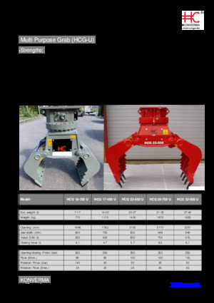 Grappins de démolition et de tri Konverma HCG 17-450-U