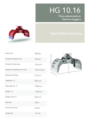 Grappins de démolition et de tri Promove HG 10.16