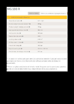 Grappins de démolition et de tri Epiroc MG 100 R 