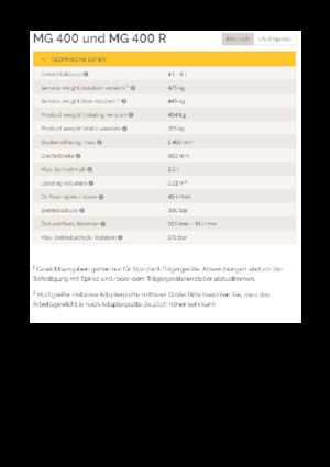 Grappins de démolition et de tri Epiroc MG 400