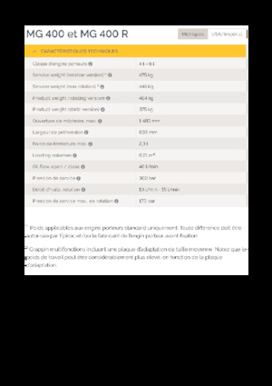 Grappins de démolition et de tri Epiroc MG 400