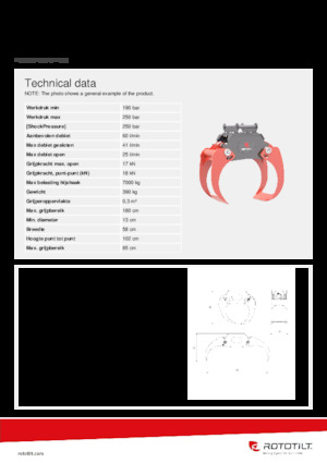 Grappins de démolition et de tri Rototilt® MG40