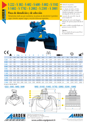 Grappins de démolition et de tri Arden S 3001