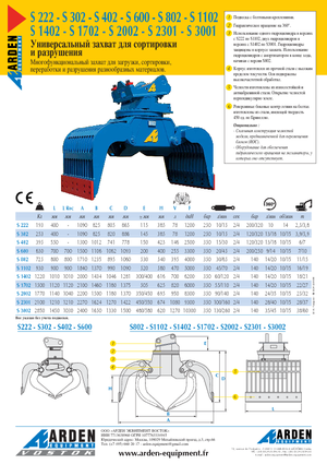 Grappins de démolition et de tri Arden S 3001