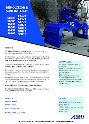 Grappins de démolition et de tri Arden S6002