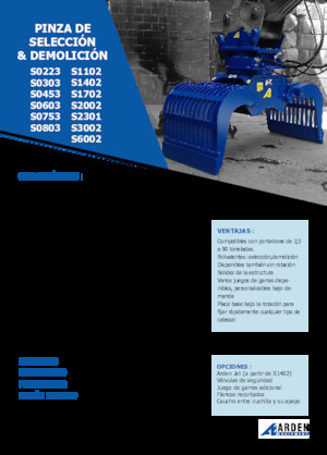 Grappins de démolition et de tri Arden S6002