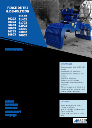 Grappins de démolition et de tri Arden S2002