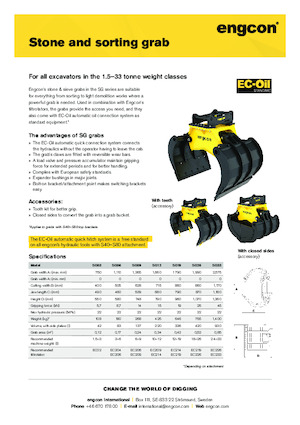 Grappins de démolition et de tri engcon SG06