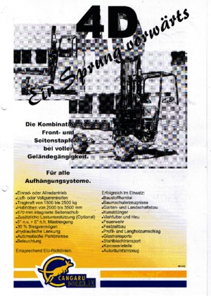 Chariots élévateurs  embarqués diesel Cangaru / Transmanut 4D.5D5.3.2028 F