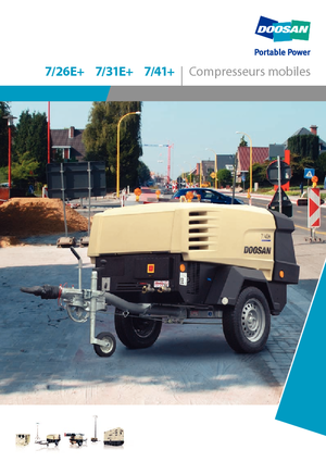 Compresseurs d'air portable - Gasoil, Electrique, Essence Doosan 7/26EG+
