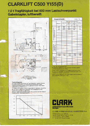 Chariots élevateurs frontaux diesel Clark C 500-y-155 D