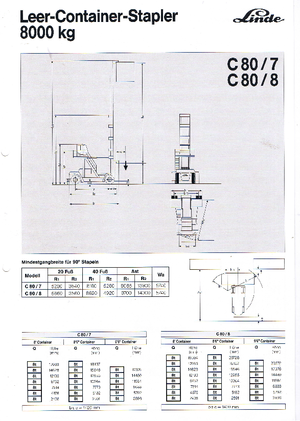 Chariots élevateurs frontaux diesel Linde C 80/7
