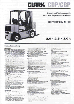 Chariots élevateurs frontaux diesel Clark CDP 25