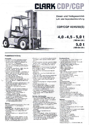 Chariots élevateurs frontaux diesel Clark CDP 50