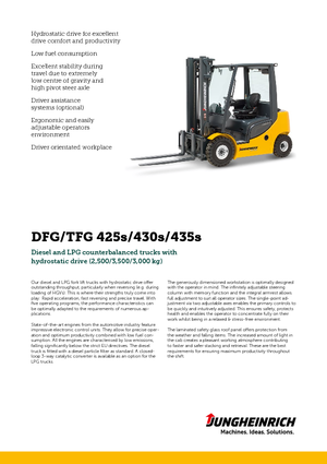 Chariots élevateurs frontaux diesel Jungheinrich DFG 430s