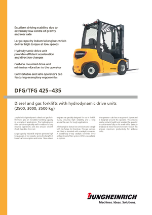 Chariots élevateurs frontaux diesel Jungheinrich DFG 425