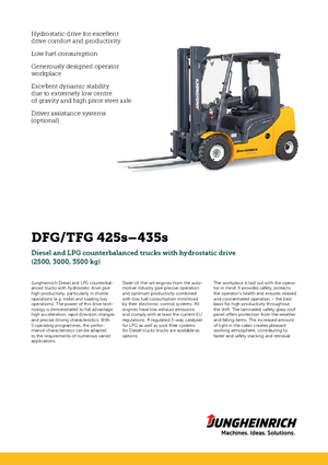 Chariots élevateurs frontaux diesel Jungheinrich DFG 435s
