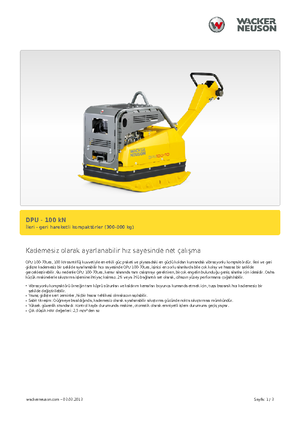 Plaques vibrantes réversibles Wacker DPU 100-70 Le