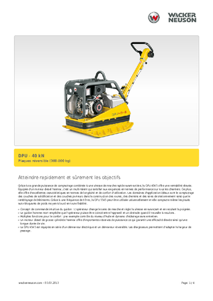 Plaques vibrantes réversibles Wacker Neuson DPU45Ye h