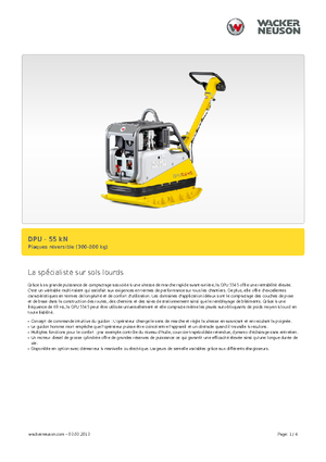 Plaques vibrantes réversibles Wacker Neuson DPU5545H