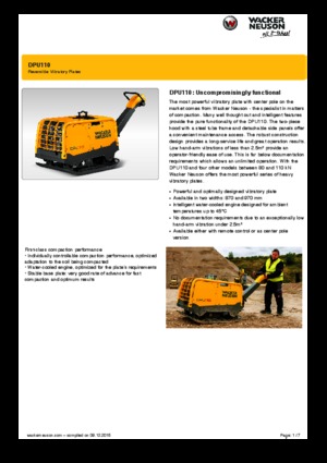 Plaques vibrantes réversibles Wacker Neuson DPU110 Lem 970