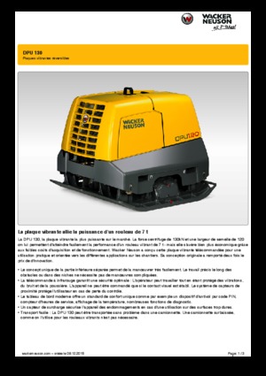 Plaques vibrantes réversibles Wacker Neuson DPU 130 r