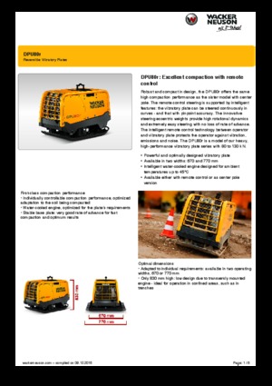 Plaques vibrantes réversibles Wacker Neuson DPU80r Lem 670