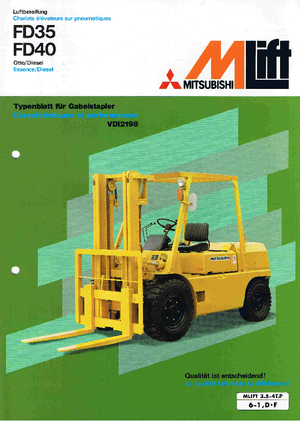 Chariots élevateurs frontaux diesel Mitsubishi FD 40 T