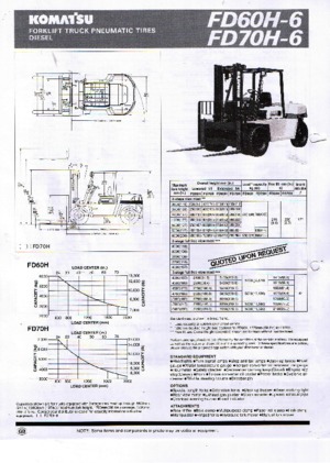 Chariots élevateurs frontaux diesel Komatsu FD 70-6