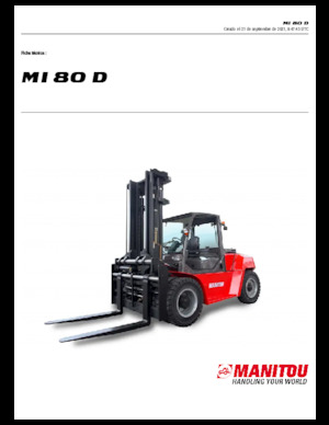 Chariots élevateurs frontaux diesel Manitou MI 80 D