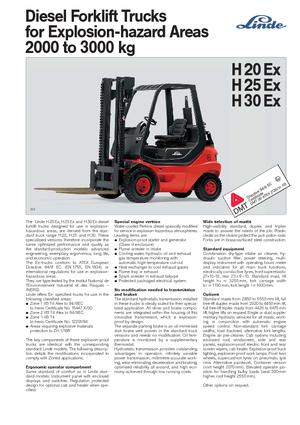 Chariots élévateurs diesel antidéflagrants Linde H 20 D EX Zone 2