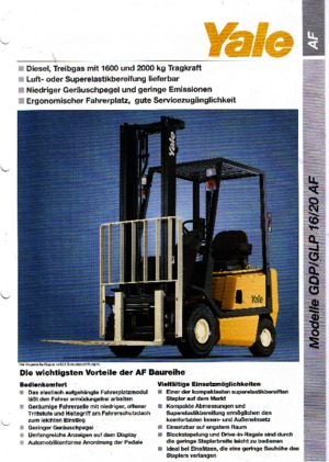 Chariots élevateurs frontaux diesel Yale GDP 16 AF