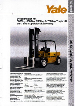 Chariots élevateurs frontaux diesel Yale GDP 70 HC