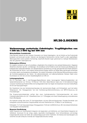 Chariots élevateurs frontaux diesel Hyster H 1.75 XM