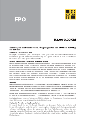 Chariots élevateurs frontaux diesel Hyster H 3.00 XM