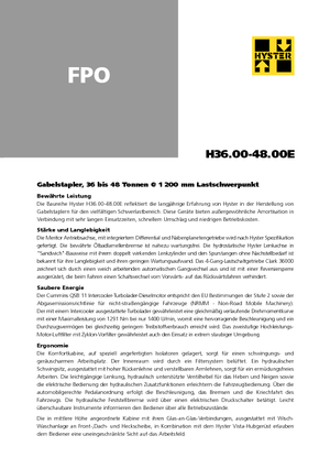 Chariots élevateurs frontaux diesel Hyster H 48.00 E