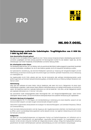 Chariots élevateurs frontaux diesel Hyster H 7.00 XL