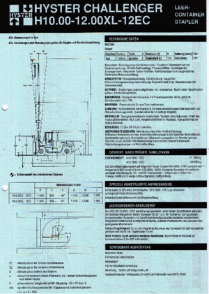 Chariots élevateurs frontaux diesel Hyster H 12.00 XL - 12 EC