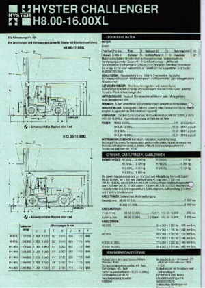 Chariots élevateurs frontaux diesel Hyster H 8.00 XL